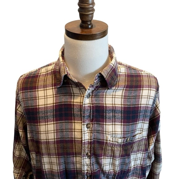 David Taylor Plaid Cotton Flannel Purple Size XL Tall Soft button up shirt - Picture 2 of 11